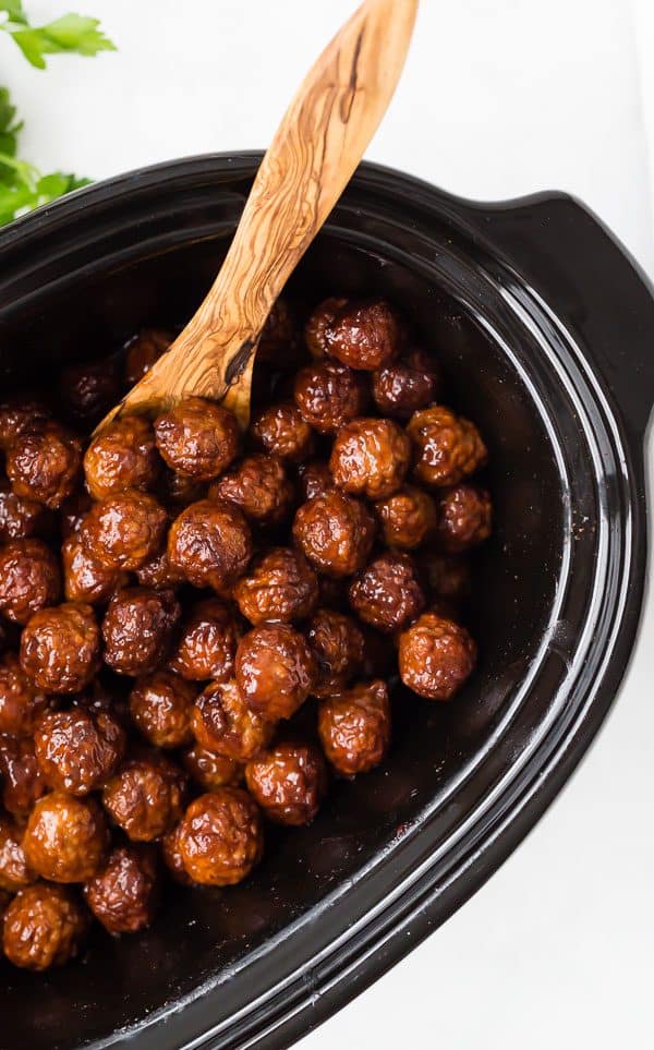 Crockpot Meatballs With Cherry Bourbon Sauce Rachel Cooks