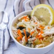 This Instant Pot Lemon Chicken Orzo Soup is cozy and comforting, but the bright, fresh flavor of the lemon makes it taste just a little like spring.