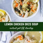 This Instant Pot Lemon Chicken Orzo Soup is cozy and comforting, but the bright, fresh flavor of the lemon makes it taste just a little like spring.