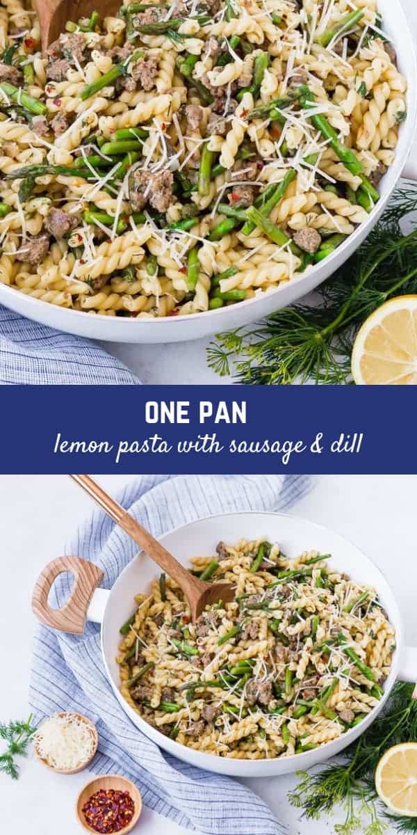 This one pan lemon pasta has some bright spring flavors in a cozy, one pan pasta that's easy to make and even easier to eat. It's the best of both worlds!