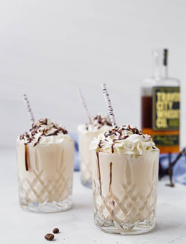 If you're ready to take your St. Patrick's Day (or any other day) up a notch, you have to make these maple whiskey milkshakes! The flavors of whiskey, maple, vanilla, and espresso work together in a dreamy way to make this the perfect milkshake.