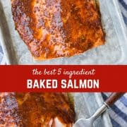 Pinterest title image for Baked Salmon with Maple Mustard Glaze.