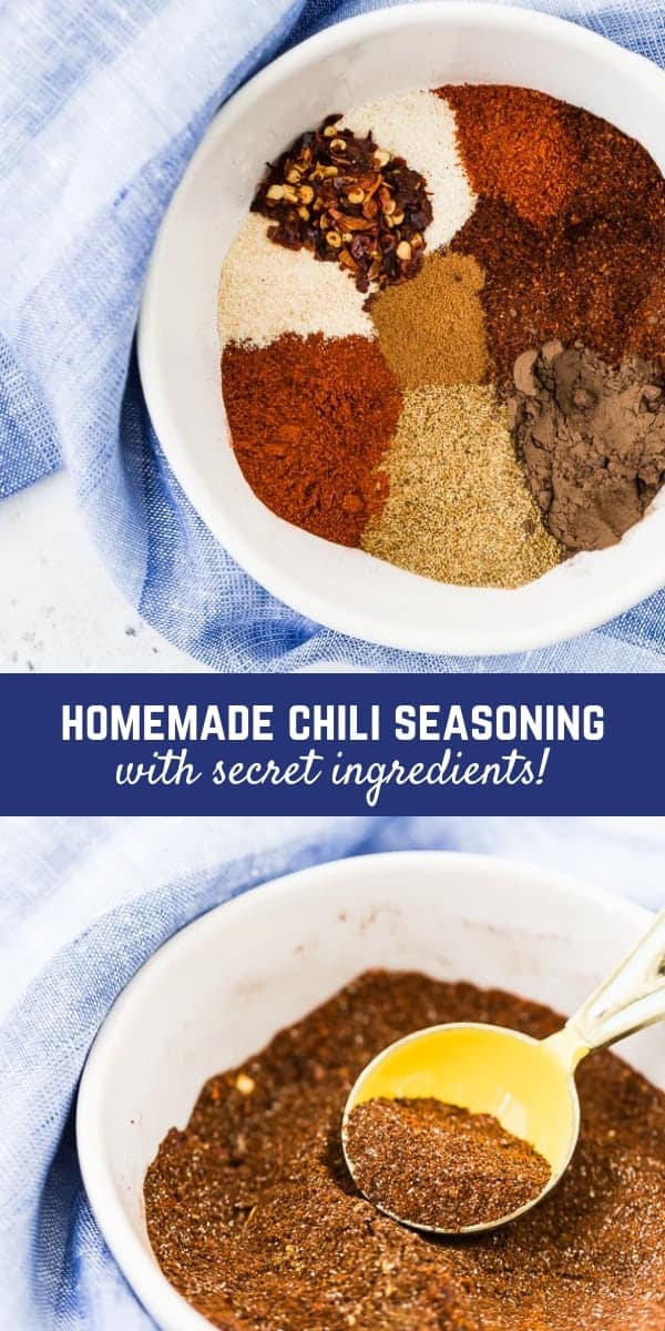 This chili seasoning recipe is a perfect blend to have in your cupboard for when you want to make a quick pot of chili. There are a couple surprises that set this spice mix apart!