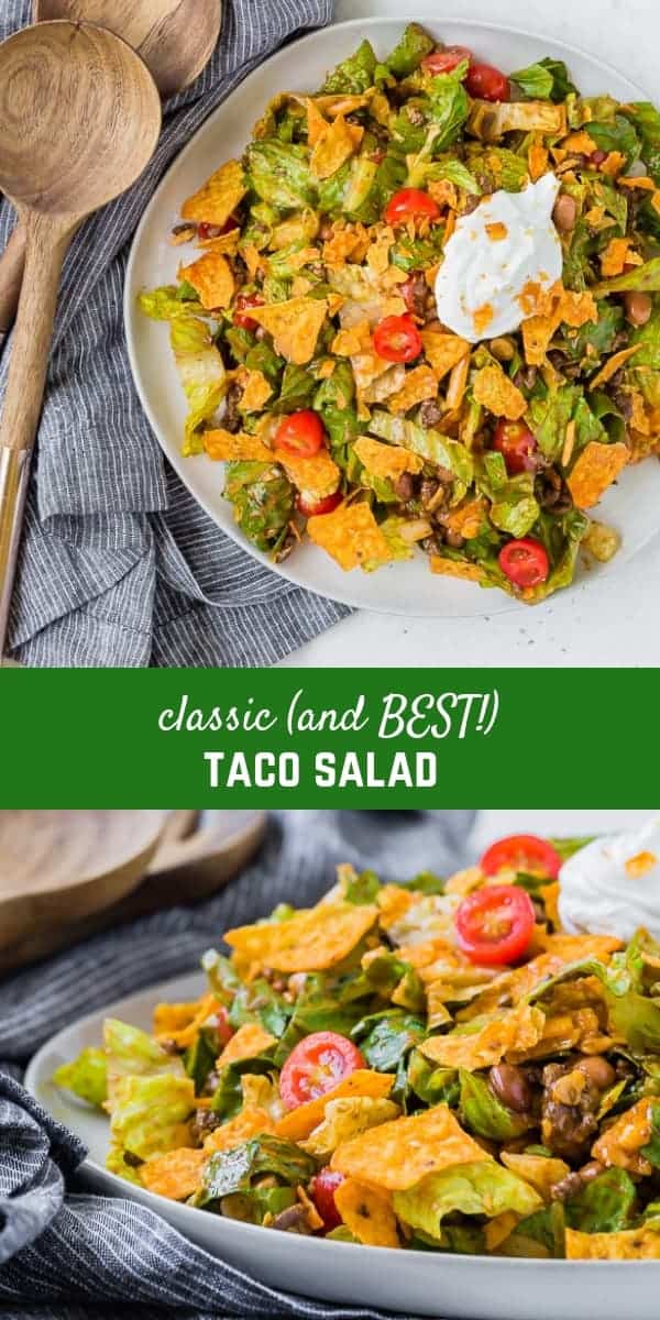 collage image of taco salad recipe