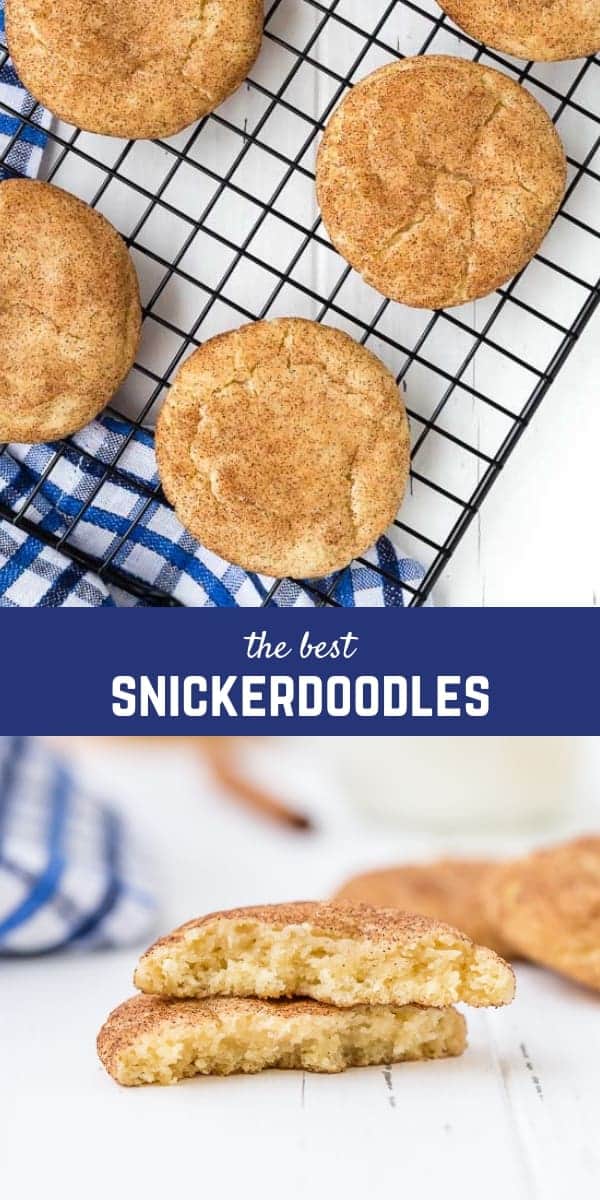 This is the best snickerdoodle recipe - they're soft and chewy with the perfect crispy edge. No chilling of dough required for these snickerdoodles! 