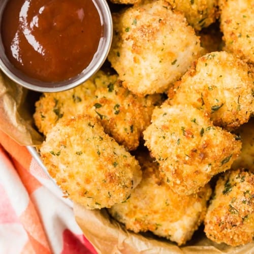 It's hard to tell these air fryer chicken nuggets aren't deep fried! They get so crispy, and cook so quickly. Kids love them, and let's be real...so do adults.