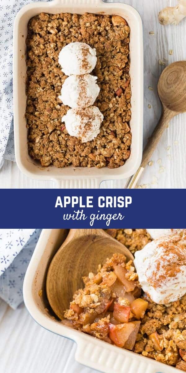 Pinterest title image for Apple Crisp with Ginger.