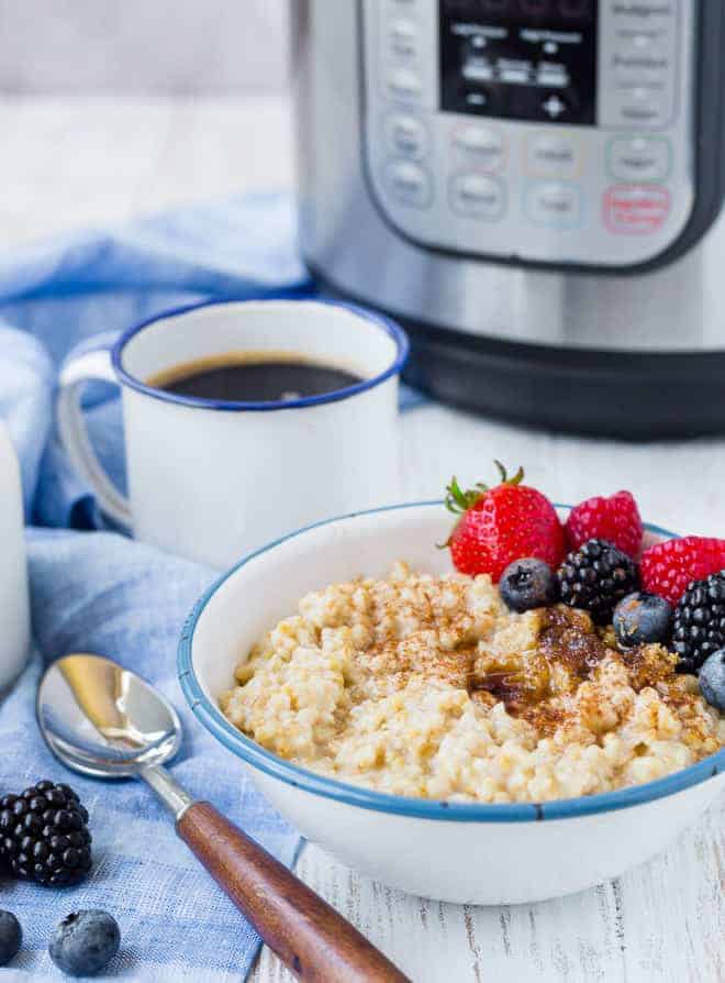 Making Instant Pot steel cut oats is easy, almost completely hands-off, and creates the perfect hearty breakfast!