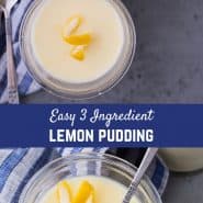 This creamy lemon pudding only uses three ingredients: Lemon, heavy cream, and sugar. It's easy to make and the perfect little sweet treat! 