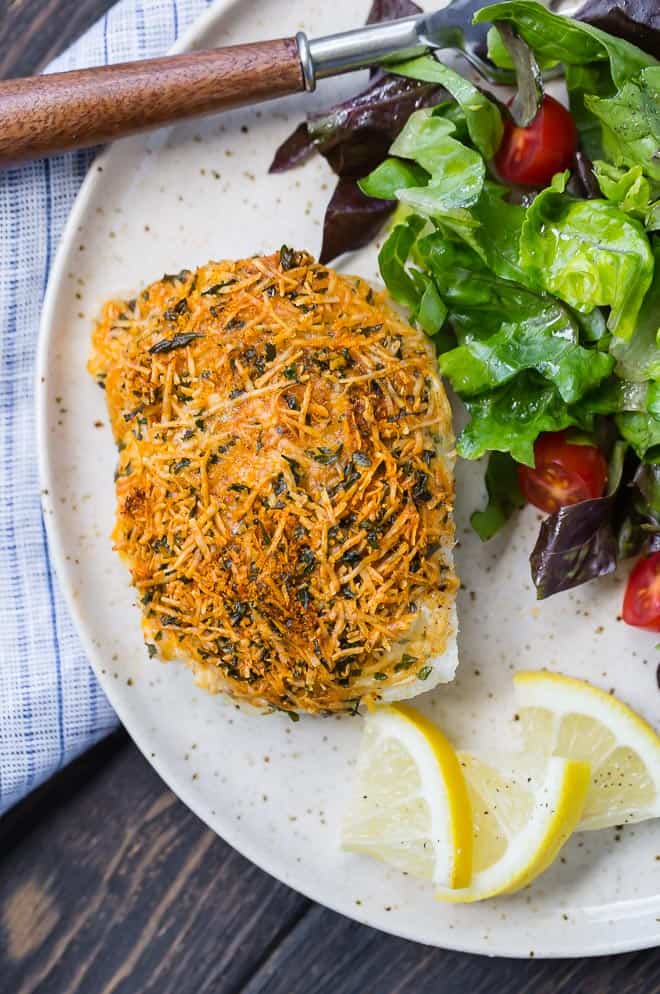 Image of parmesan baked cod.