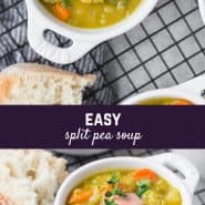 Warm, comforting, and easy to prepare split pea soup. This is one of the best easy split pea soup recipes out there! 