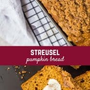 This pumpkin streusel bread starts with a healthier base and is topped with the most irresistible streusel! It's perfect for fall...and beyond!