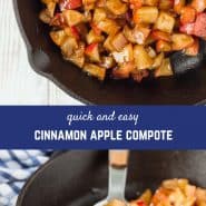 Apple compote with cinnamon will have tantalizing autumn scents wafting through your kitchen! This versatile compote is a delicious addition to breakfast, lunch, dinner, or dessert!