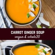 So creamy and satisfying, this carrot ginger soup made with coconut milk will warm you up inside and out, and at 100 calories per serving, you won't have to feel guilty about eating it. 