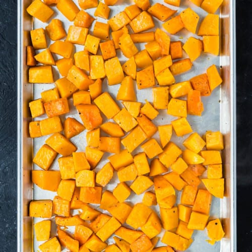 Image of roasted butternut squash cubes.