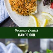 Mild tasting cod encased in a flavorful, crispy crust, this Parmesan baked cod is a simple and delicious way to add healthy seafood to your weekday menu. High in protein and low in fat, inexpensive cod is a great choice. 