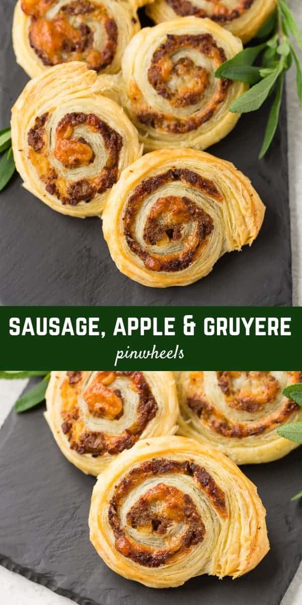 These beautiful sausage pinwheels are the perfect fall appetizer with flavors of apple, sage, and Gruyère. They're irresistible!