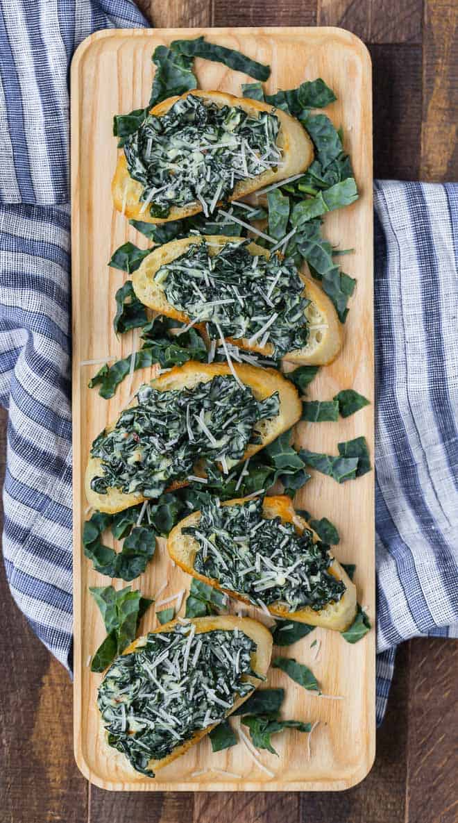 Image of creamed kale on toast