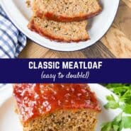 Enjoy this classic meatloaf recipe, with a tangy tomato glaze! Perfect for sandwiches the next day, too!