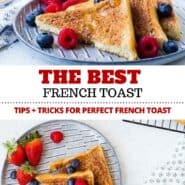 This French toast recipe is everything you want in a classic piece of French toast. Read all my tips and you’ll be making the best French toast you’ve ever had! #breakfast #brunch #frenchtoast #easy
