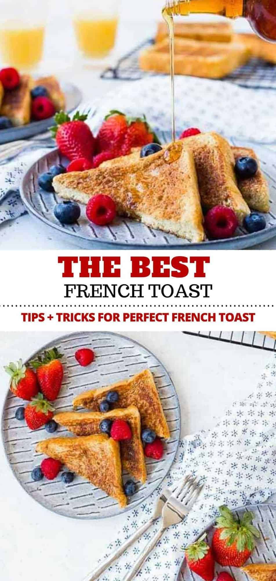 This French toast recipe is everything you want in a classic piece of French toast. Read all my tips and you’ll be making the best French toast you’ve ever had! #breakfast #brunch #frenchtoast #easy