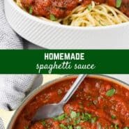 Rich with tomatoes and herbs, this classic Italian recipe for homemade spaghetti sauce may become a family tradition in your home. A pot of spaghetti sauce simmering on the stove will have everyone coming to the kitchen to see what's cooking. 