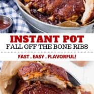 This recipe for Instant Pot ribs gives you fall-off-the-bone, flavorful ribs, in around an hour! It’s almost magical and it’s going to be your go-to when you want ribs but don’t have hours to spare. #ribs #instantpot #easy