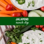 Creamy jalapeño ranch dip is loaded with mild chile peppers, both jalapeño and canned green chiles. Enjoy it with chips, veggies, tacos, or salads. 