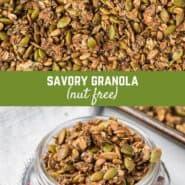 Perfect as a crunchy topping for salads, soups, grain bowls, or as a wholesome snack, this savory granola is a cinch to make and will disappear quickly. 