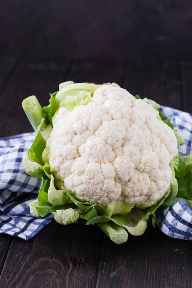 Image of a fresh head of cauliflower.