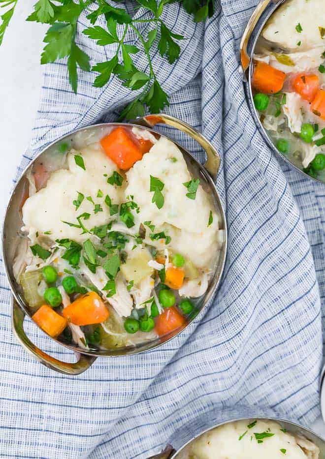 Image of instant pot chicken and dumpling soup.