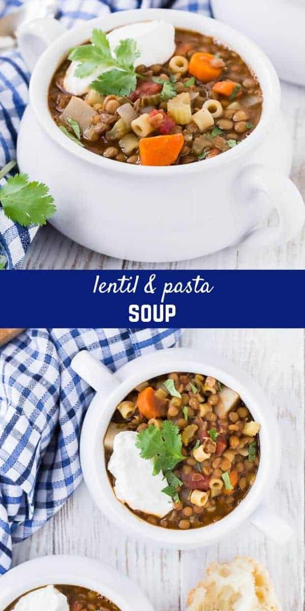 Hearty and healthy, this lentil soup recipe is loaded with flavorful veggies and pasta. Lentil soup is a satisfying, meatless entree you can serve in under an hour.