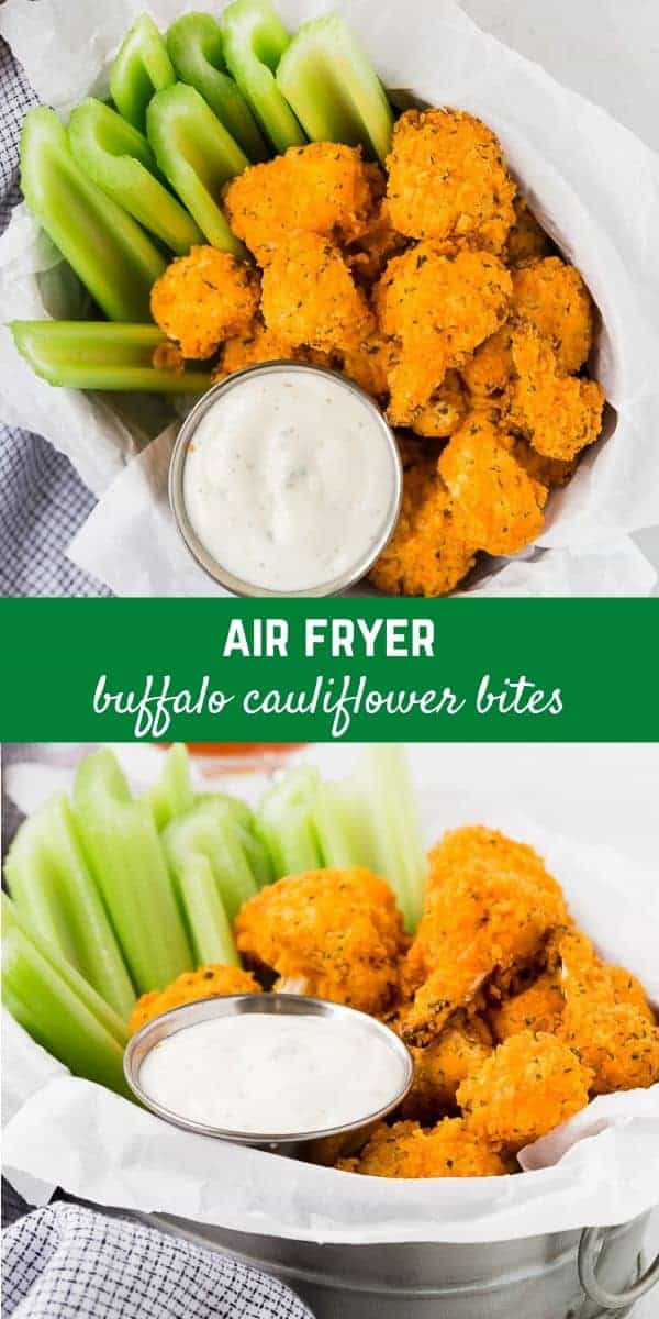 Air Fryer Buffalo Cauliflower Bites are crispy and spicy, a delicious and unexpected alternative to greasy chicken wings. Better for you and perfect for vegetarian diets. 