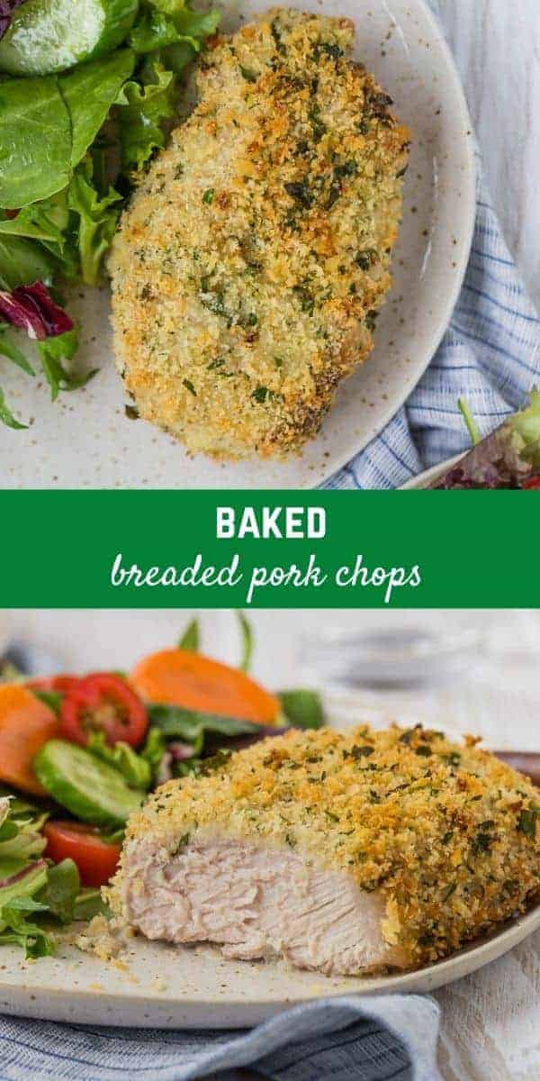 Crisp on the outside and juicy on the inside, these easy breaded pork chops are baked in the oven. The buttermilk marinade makes them so tender!