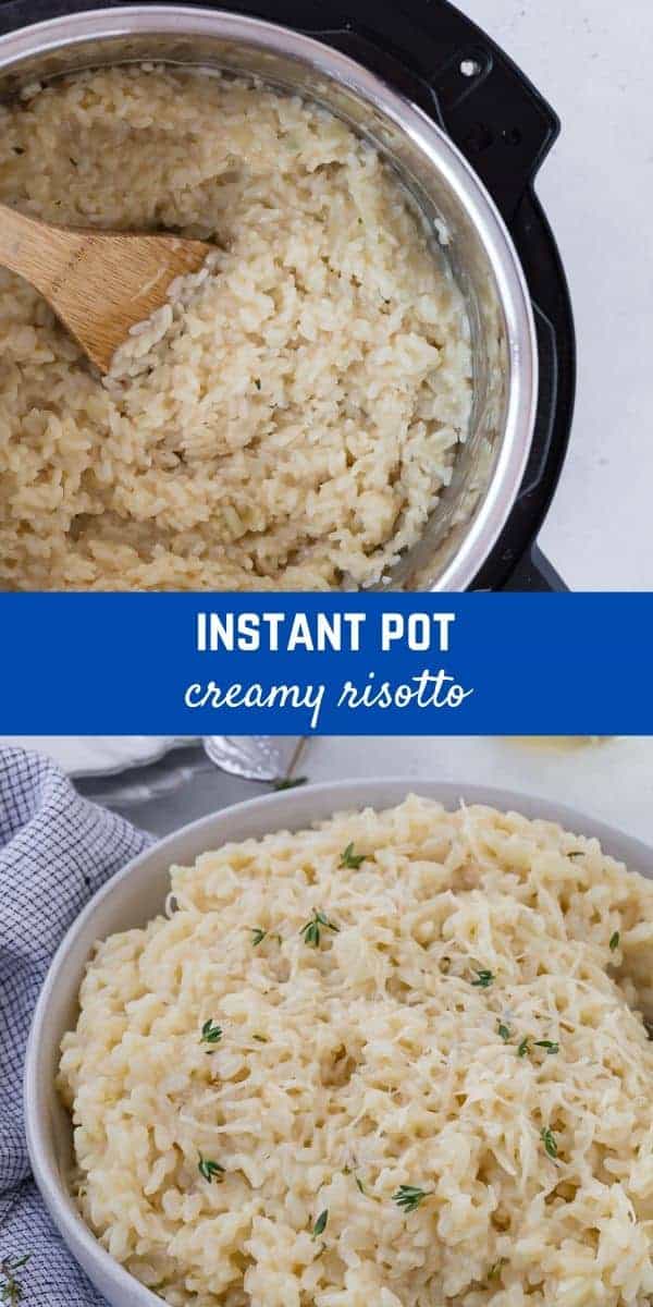 Creamy Instant Pot risotto doesn't require standing by a hot stove and stirring for 20 minutes or more. You'll love this hands off method of making risotto!