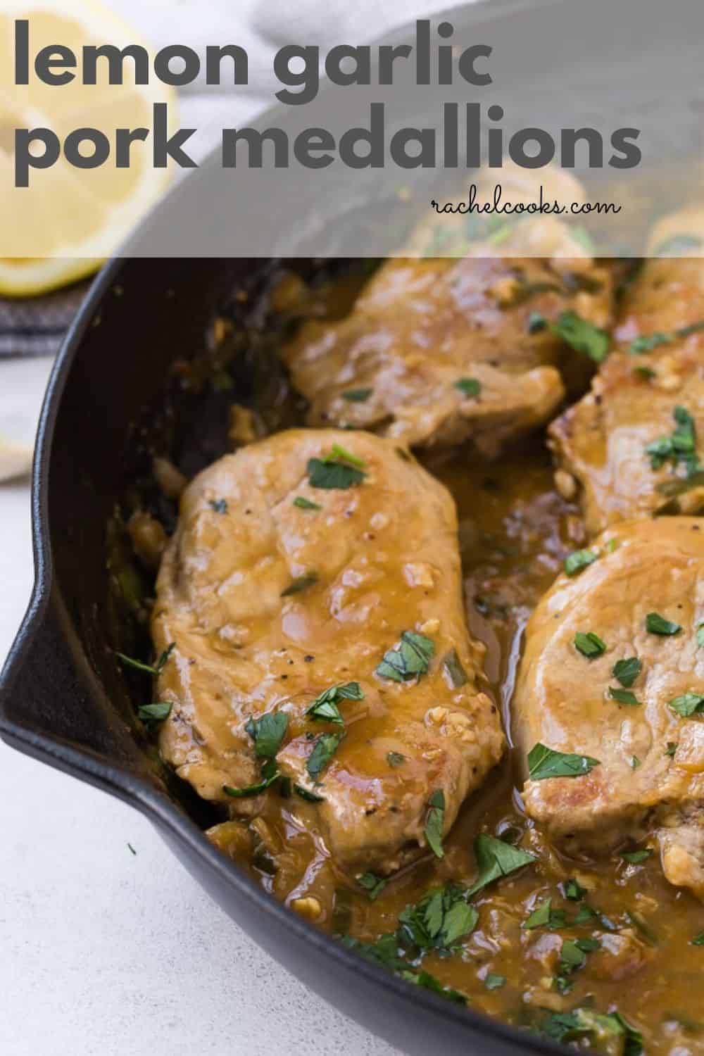 Tender and succulent seared pork medallions, with a lemony white wine sauce, are elegant enough for entertaining but easy enough to prepare for every day meals. 