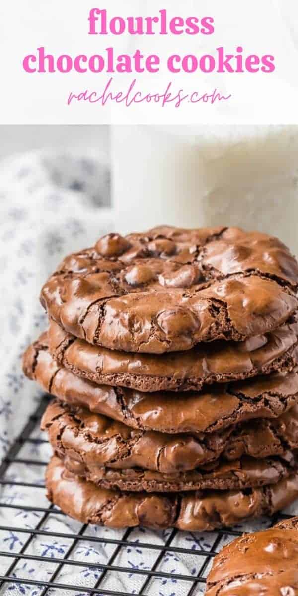 Close up of a stack of cookies with a text overlay.