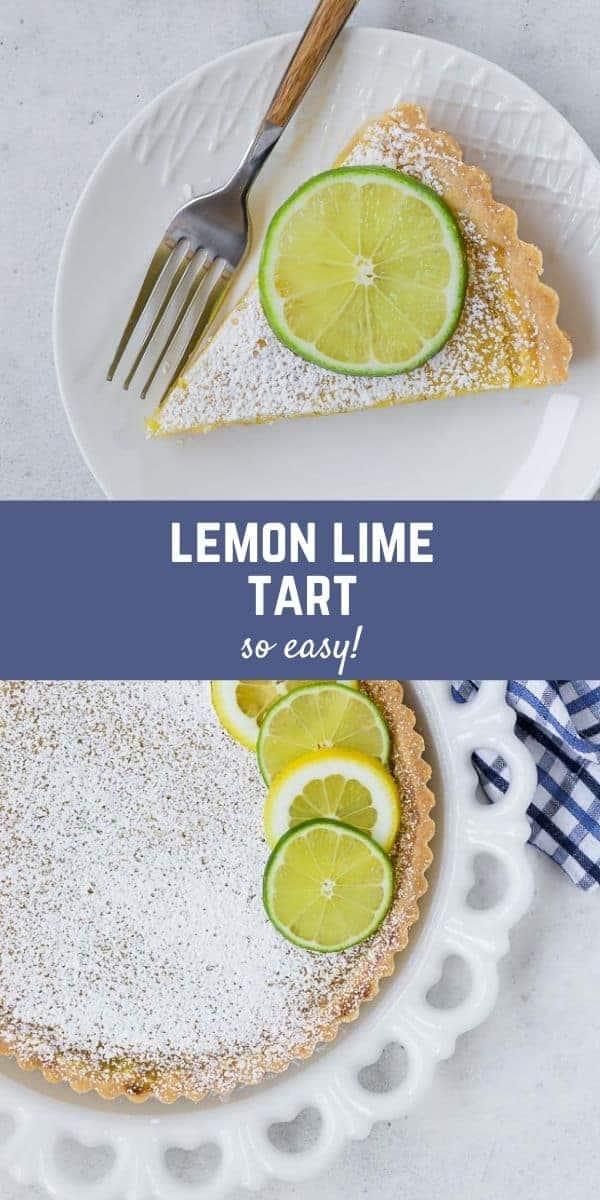 Collage of images with a text overlay that reads "lemon lime tart - so easy!"