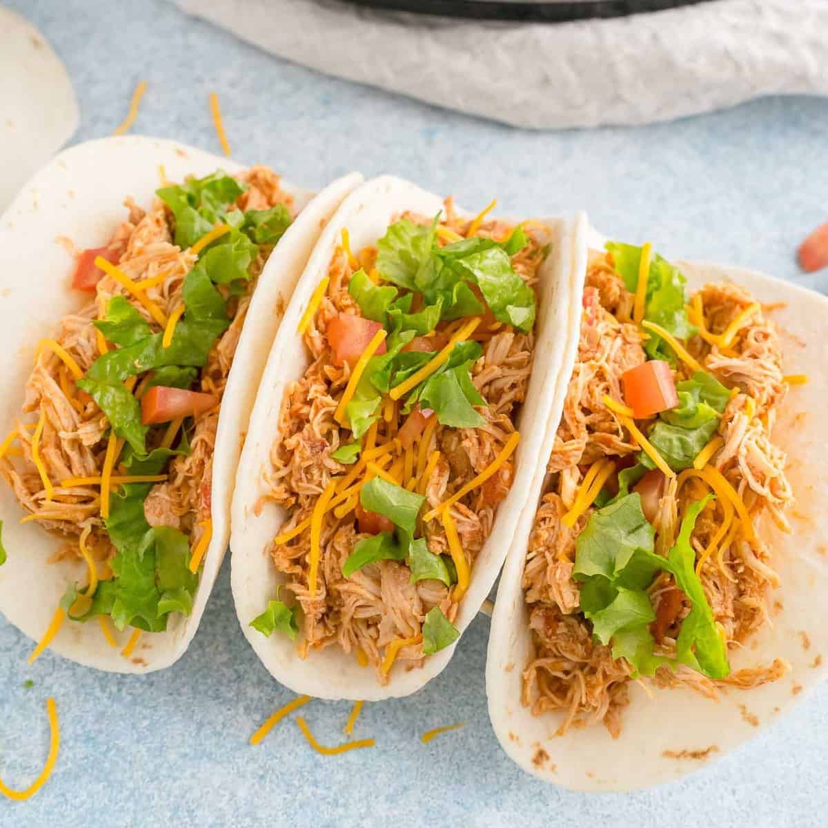 Crockpot Chicken Tacos - 3 ingredients! - Rachel Cooks® Recipe %