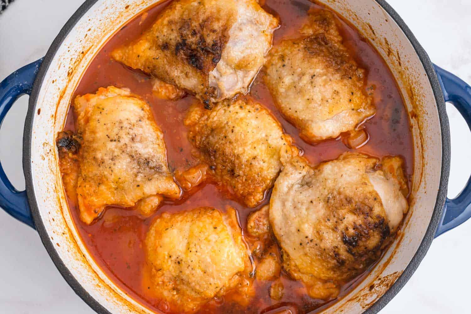 Chicken in tomato sauce.