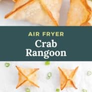 Crab rangoon, text overlay reads "air fryer crab rangoon."