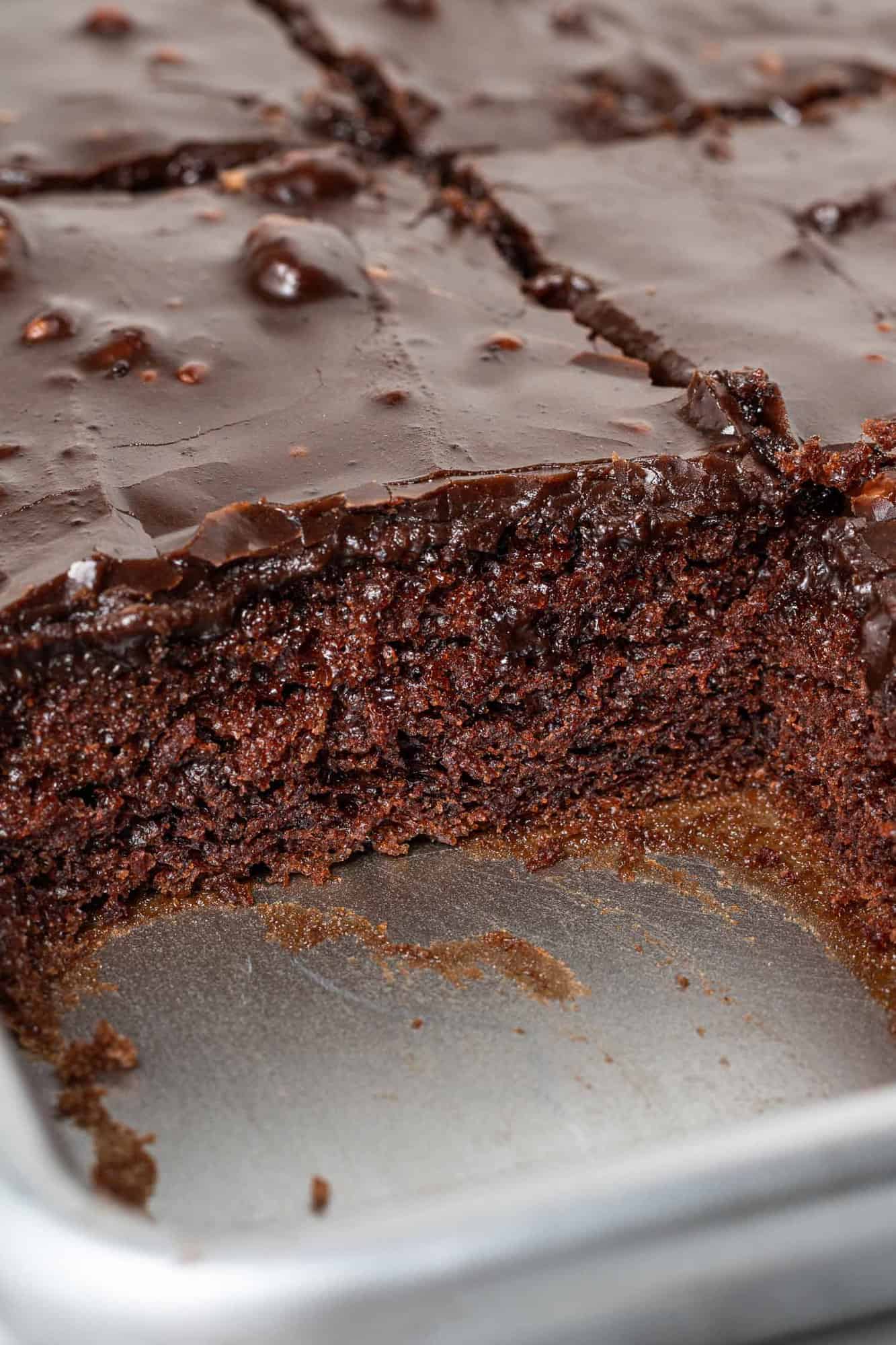 Texas Sheet Cake in a 9x13 Pan for Smaller Parties