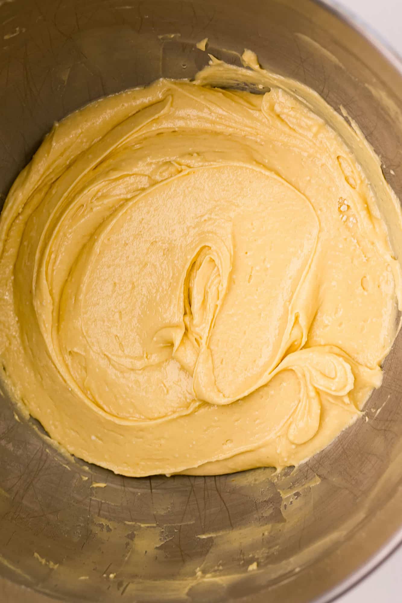 Blondie batter in a metal bowl.