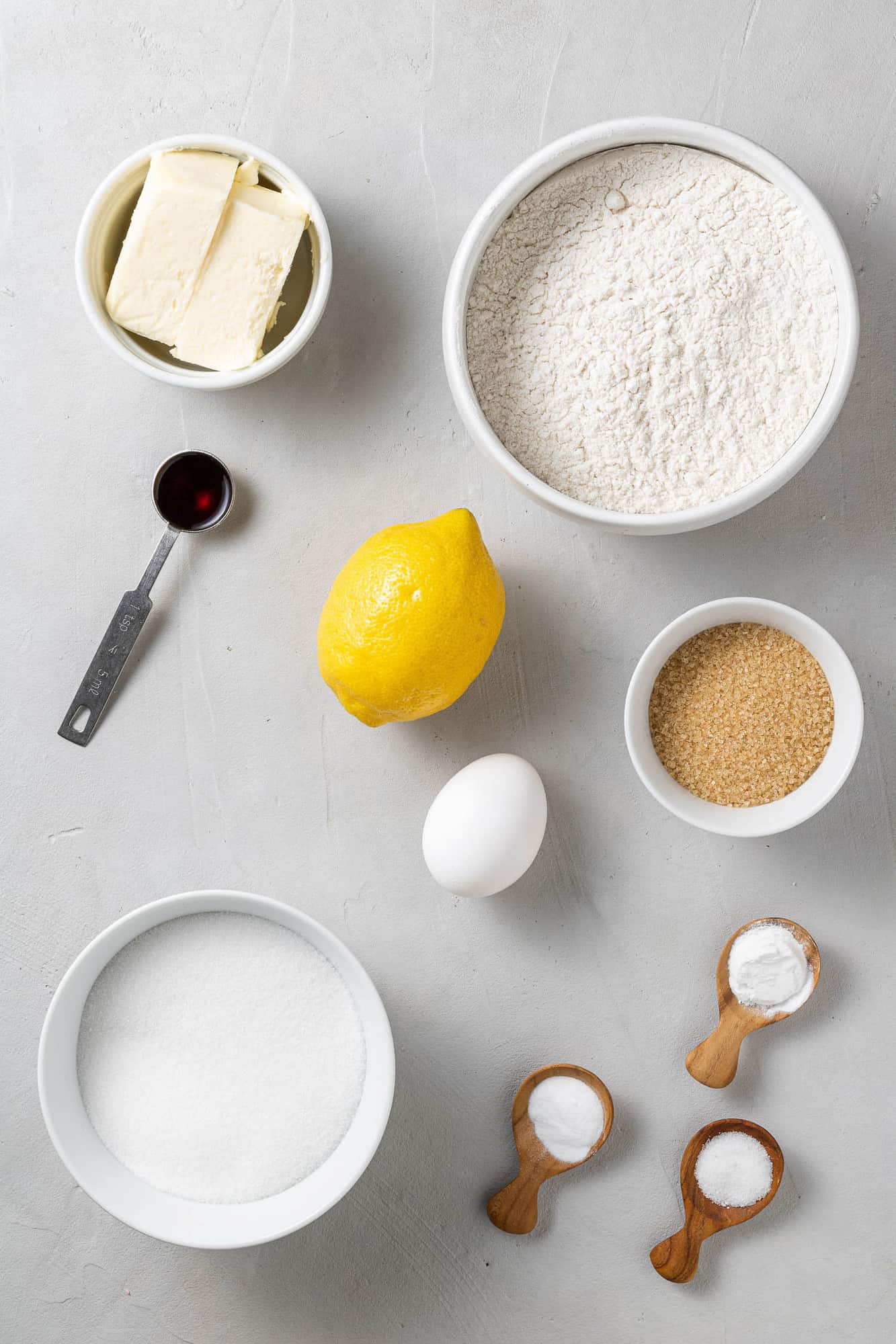 Overhead view of ingredients needed for recipe.