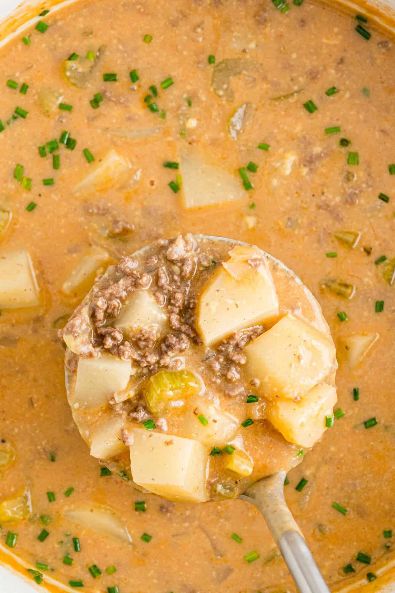 Chunky Cheeseburger Soup Recipe  - 56