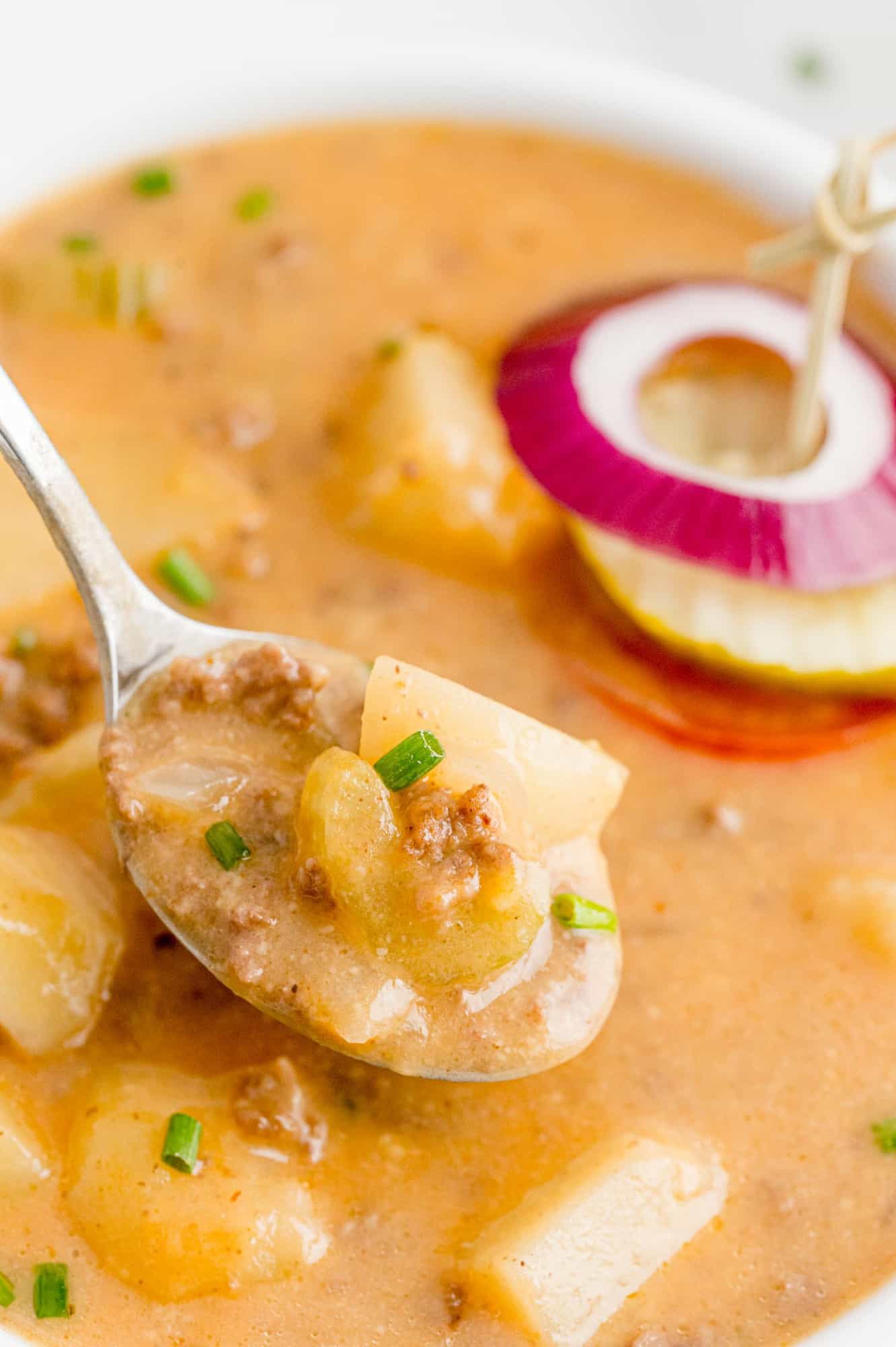 Chunky Cheeseburger Soup Recipe  - 43