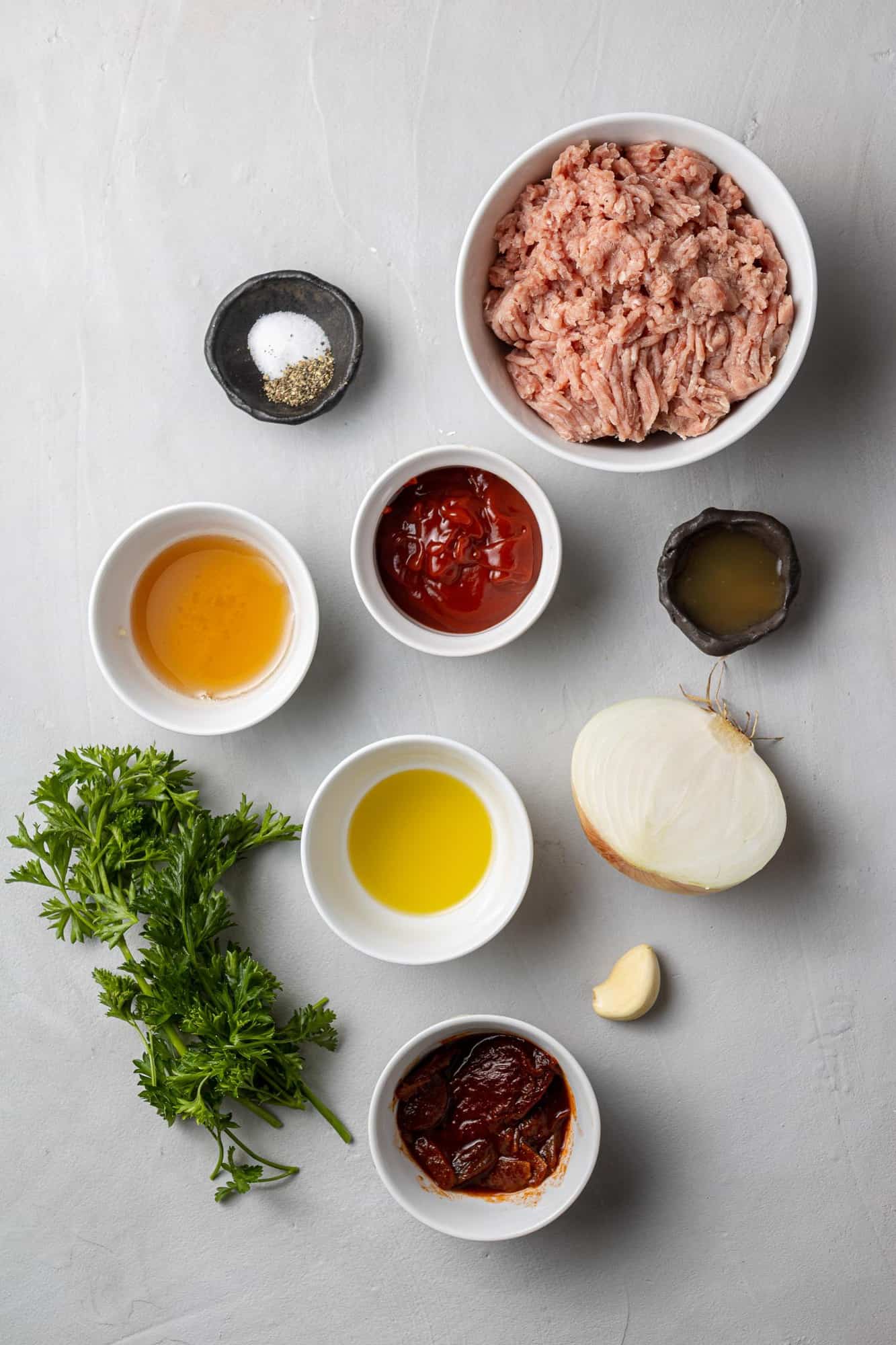 Overhead view of ingredients.