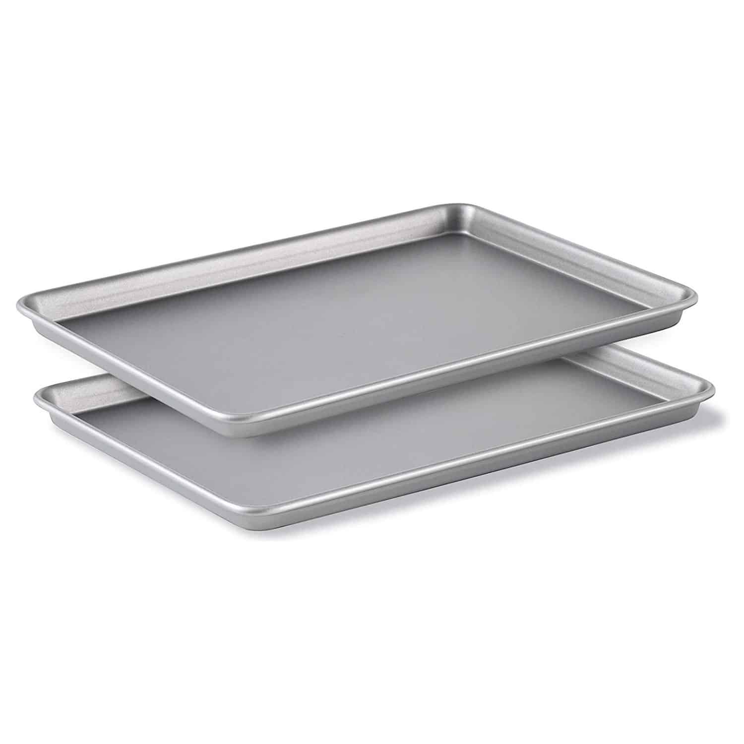 Two sheet pans on white background.