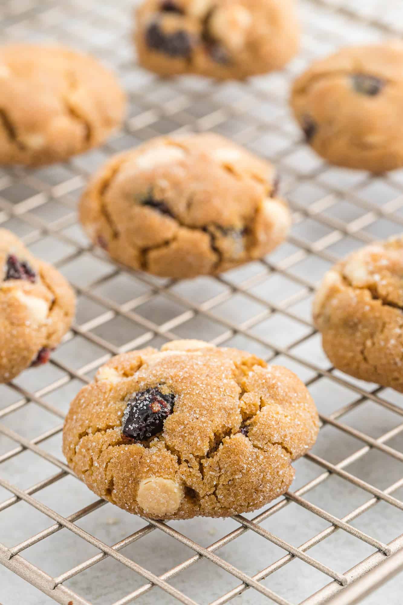 Cookies on cooling rack.