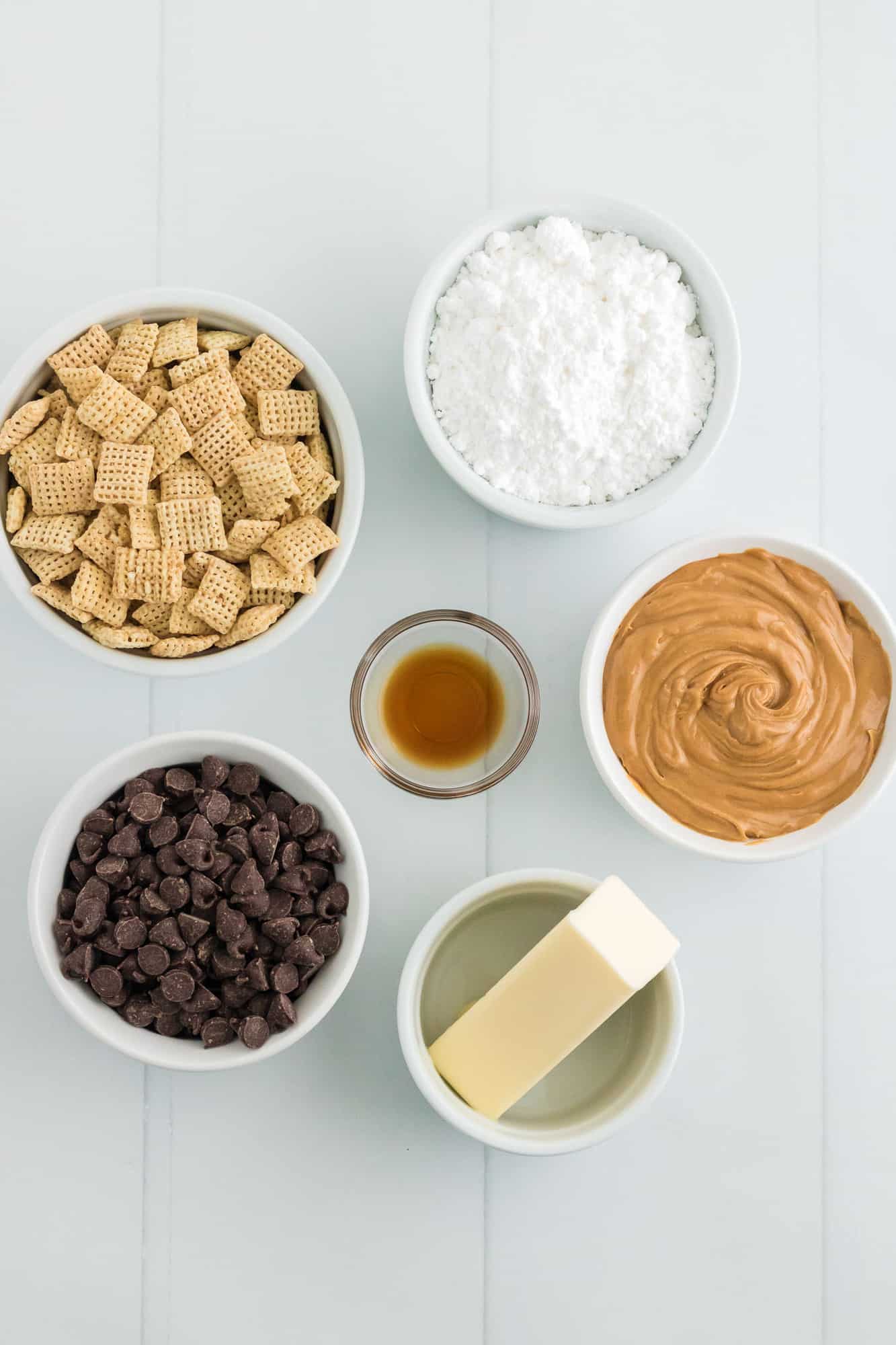 Overhead view of ingredients needed for recipe.